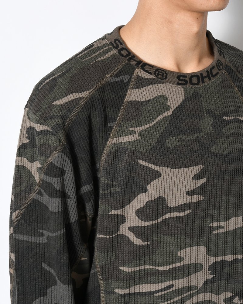 WAFFLE TEXTURE COVERSTITCH L/SL -MULTI-