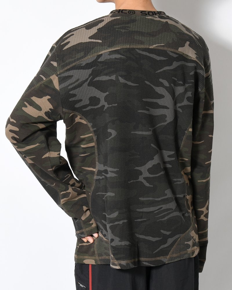 WAFFLE TEXTURE COVERSTITCH L/SL -MULTI-