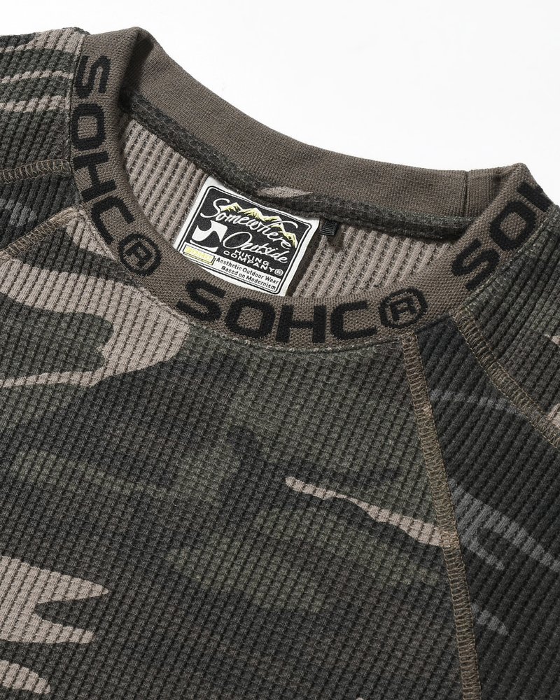 WAFFLE TEXTURE COVERSTITCH L/SL -MULTI-