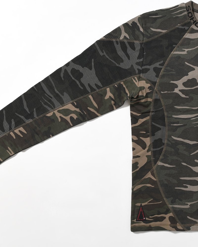 WAFFLE TEXTURE COVERSTITCH L/SL -MULTI-