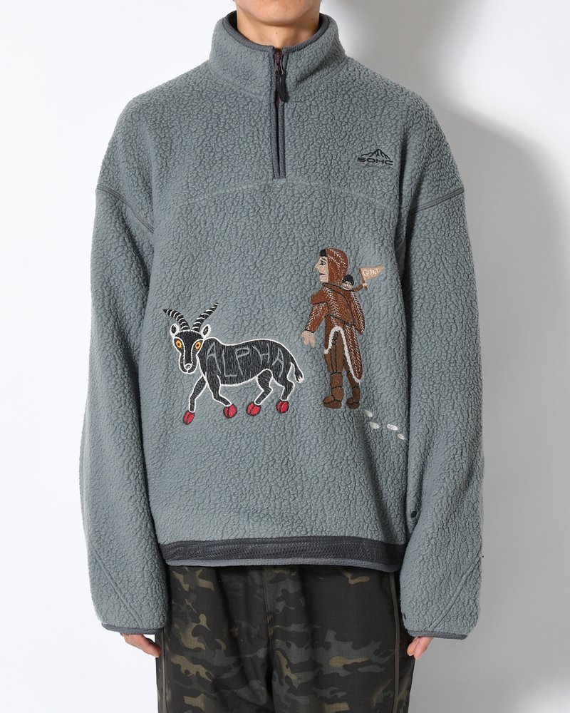 MOUNTAIN GOAT POLARTEC FLEECE ANORAK -GREY-