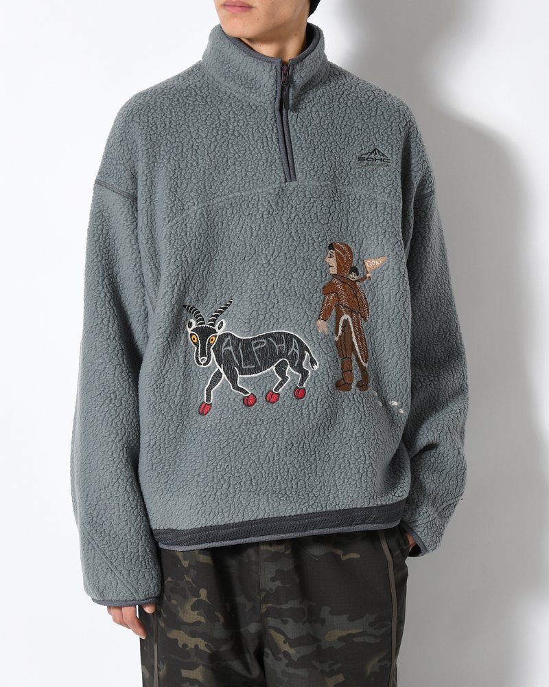 MOUNTAIN GOAT POLARTEC FLEECE ANORAK -GREY-
