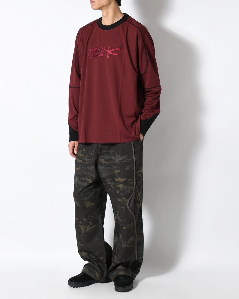 SOHC LOGO EMBROIDERY L/SL -BURGUNDY-