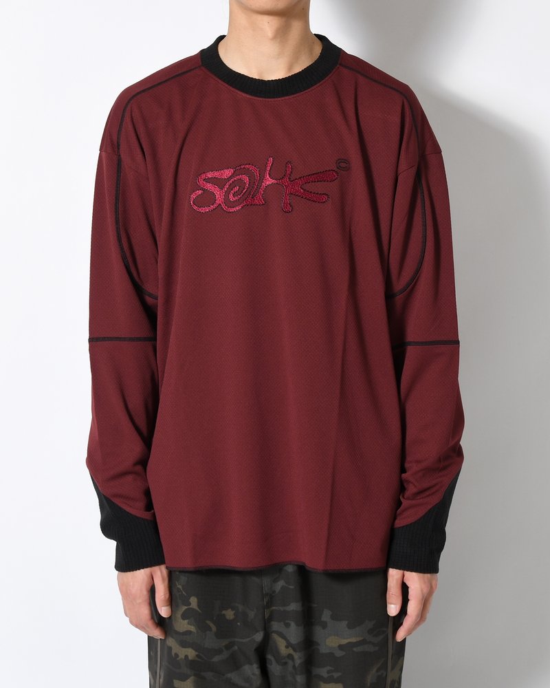 SOHC LOGO EMBROIDERY L/SL -BURGUNDY-