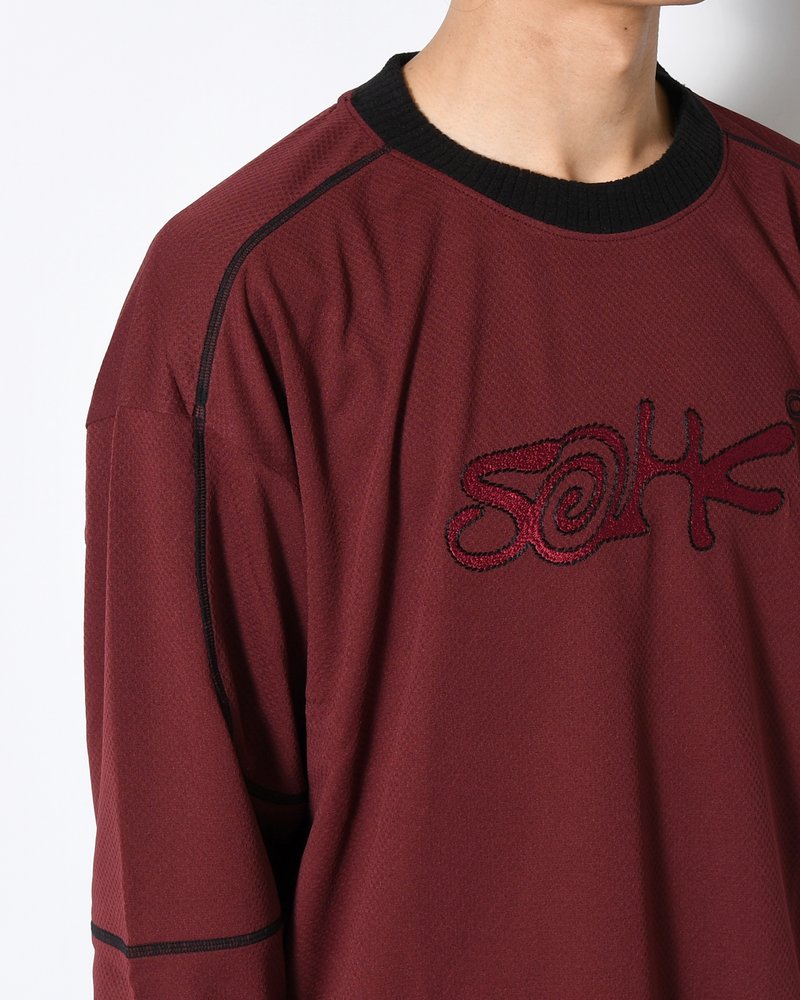 SOHC LOGO EMBROIDERY L/SL -BURGUNDY-