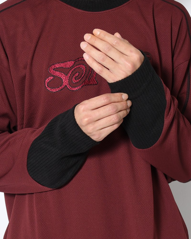 SOHC LOGO EMBROIDERY L/SL -BURGUNDY-