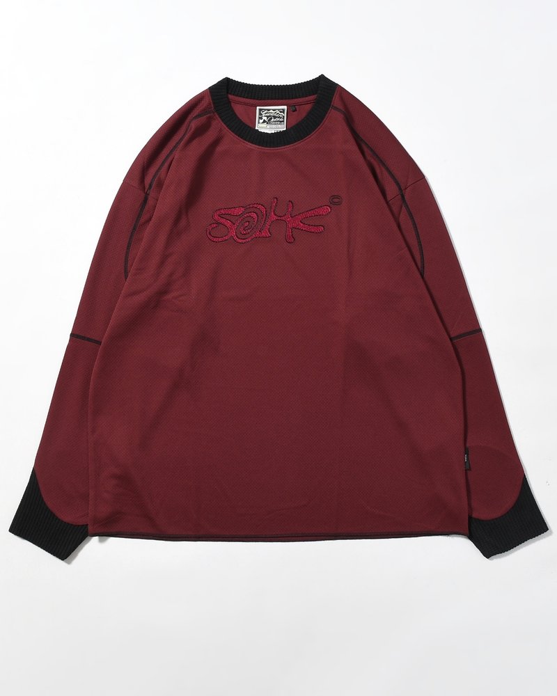 SOHC LOGO EMBROIDERY L/SL -BURGUNDY-