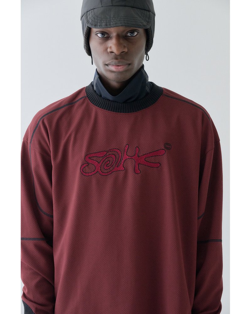 SOHC LOGO EMBROIDERY L/SL -BURGUNDY-