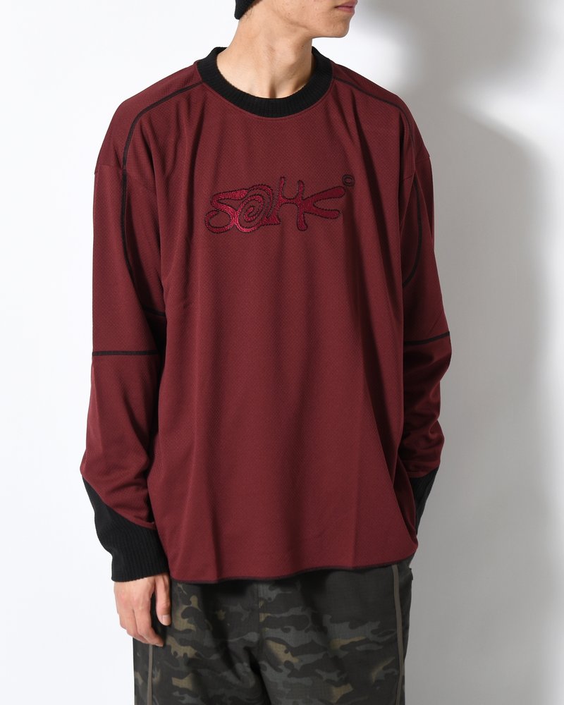 SOHC LOGO EMBROIDERY L/SL -BURGUNDY-