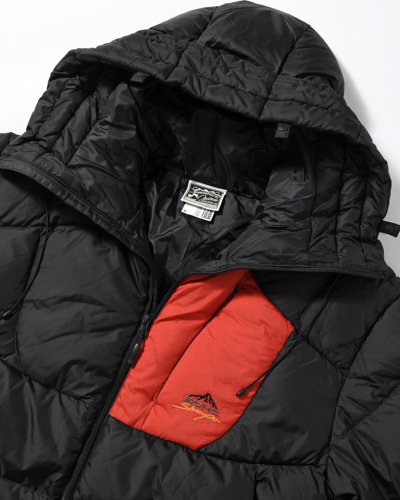 ARCHIVAL HOOD DOWN JACKET -BLACK-