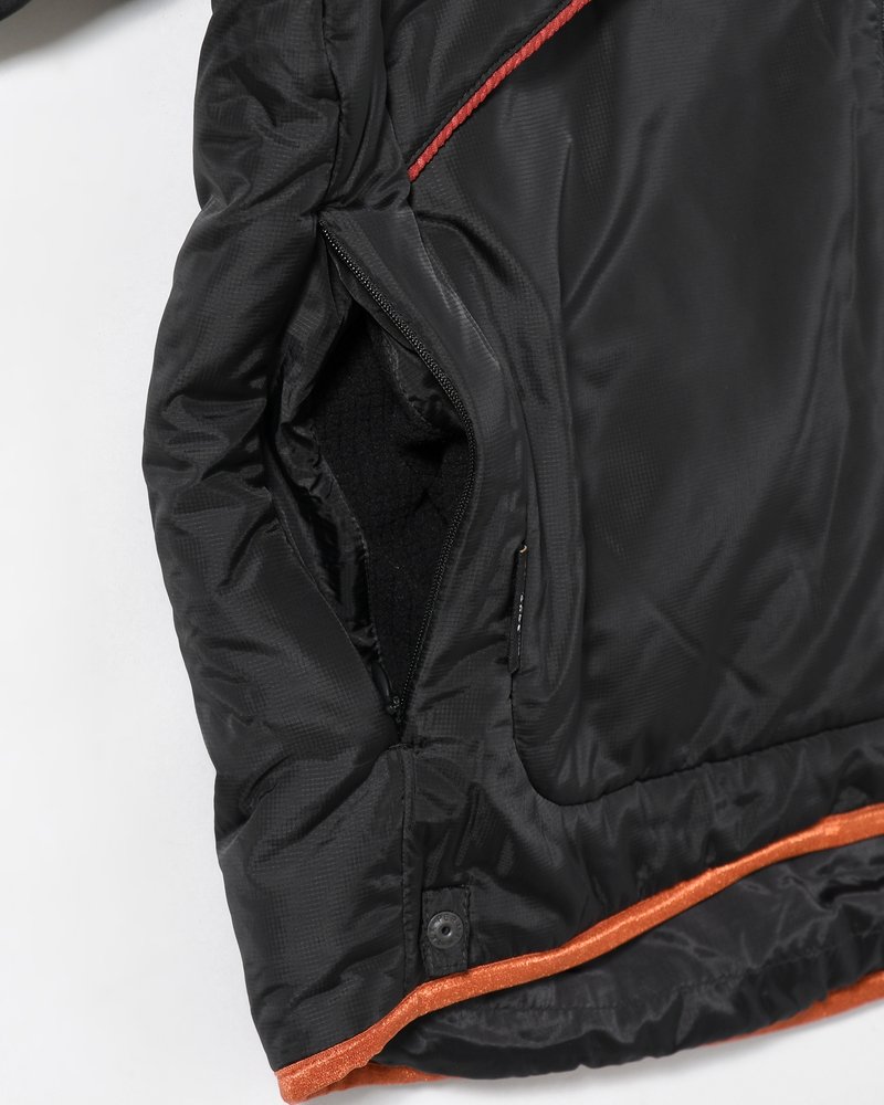 QUILTED DETAIL PUFFER JACKET -BLACK-