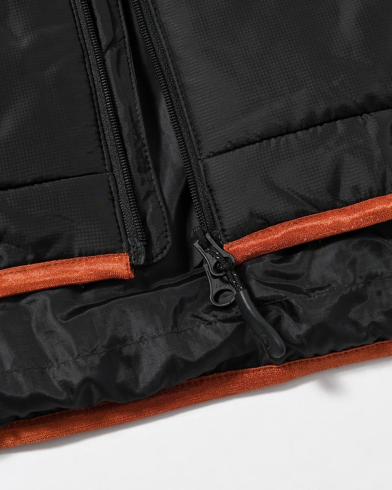 QUILTED DETAIL PUFFER JACKET -BLACK-
