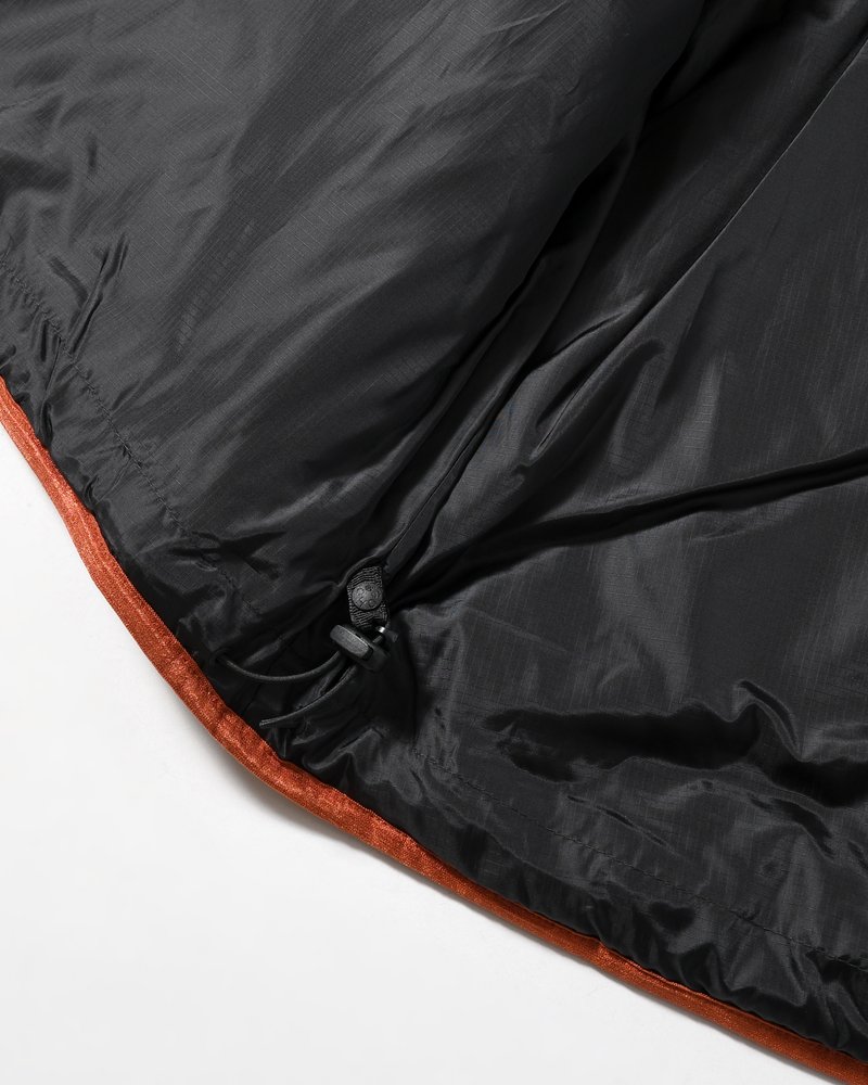 QUILTED DETAIL PUFFER JACKET -BLACK-