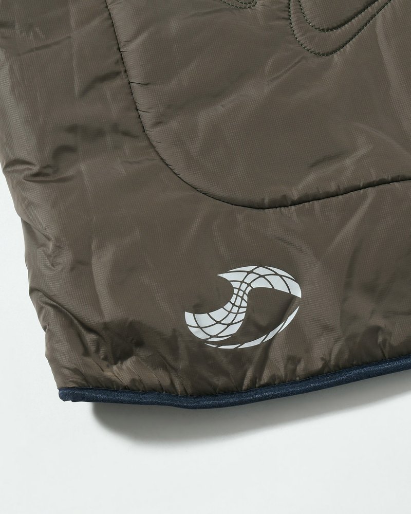 QUILTED DETAIL PUFFER JACKET -KHAKI-
