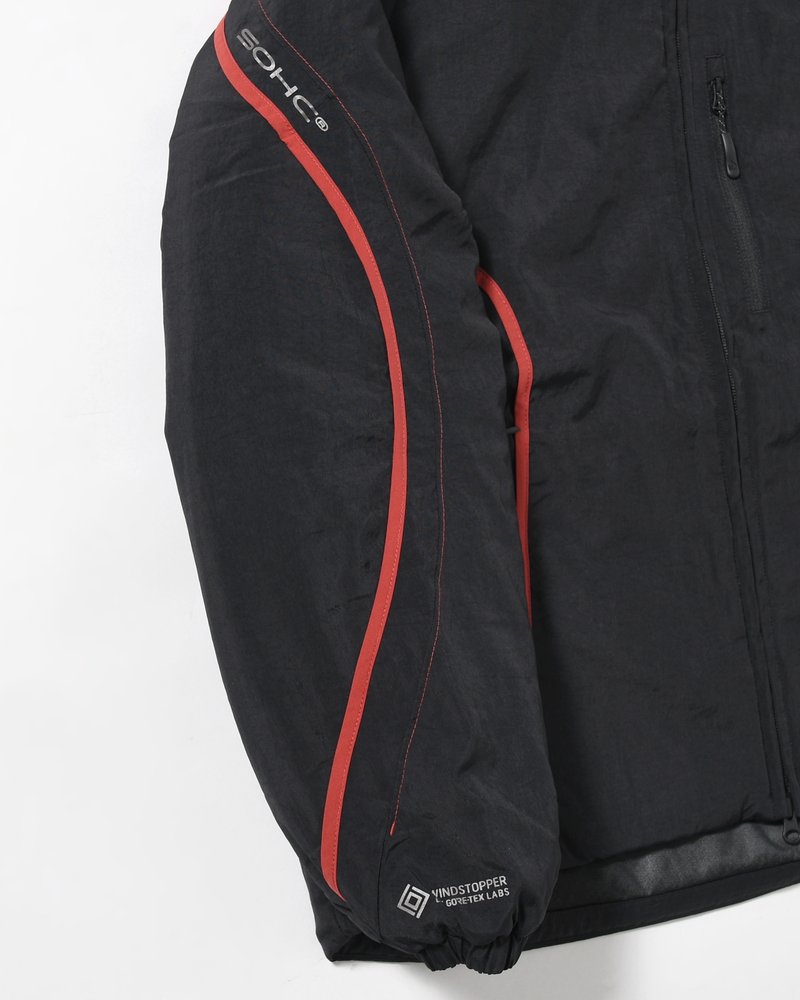 BOUND-SEAM PUFFER JACKET -BLACK-