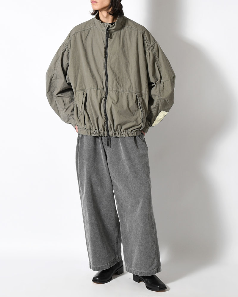 STAND COLLAR JACKET -GRAY-