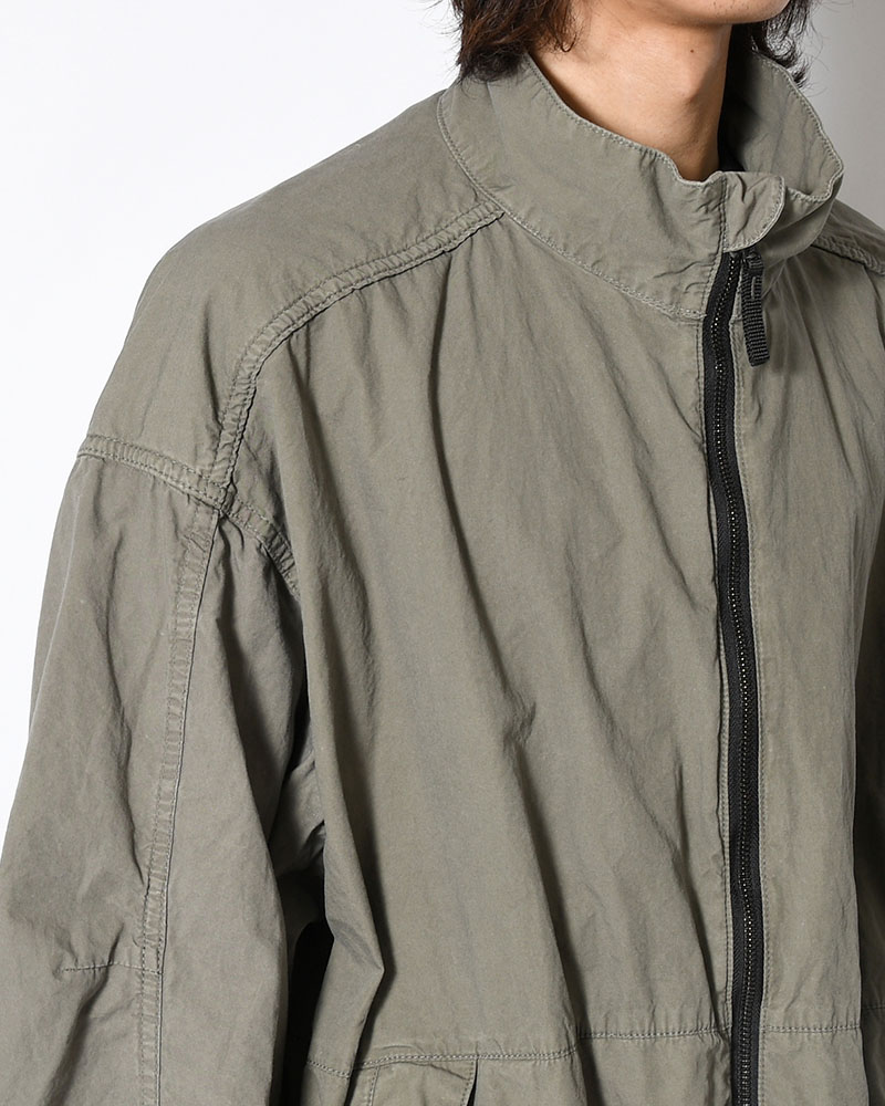 STAND COLLAR JACKET -GRAY-