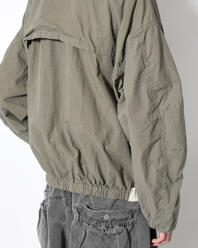 STAND COLLAR JACKET -GRAY-