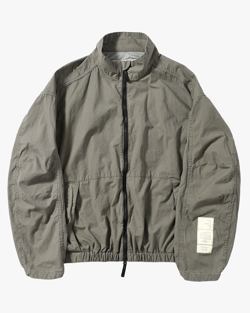 STAND COLLAR JACKET -GRAY-