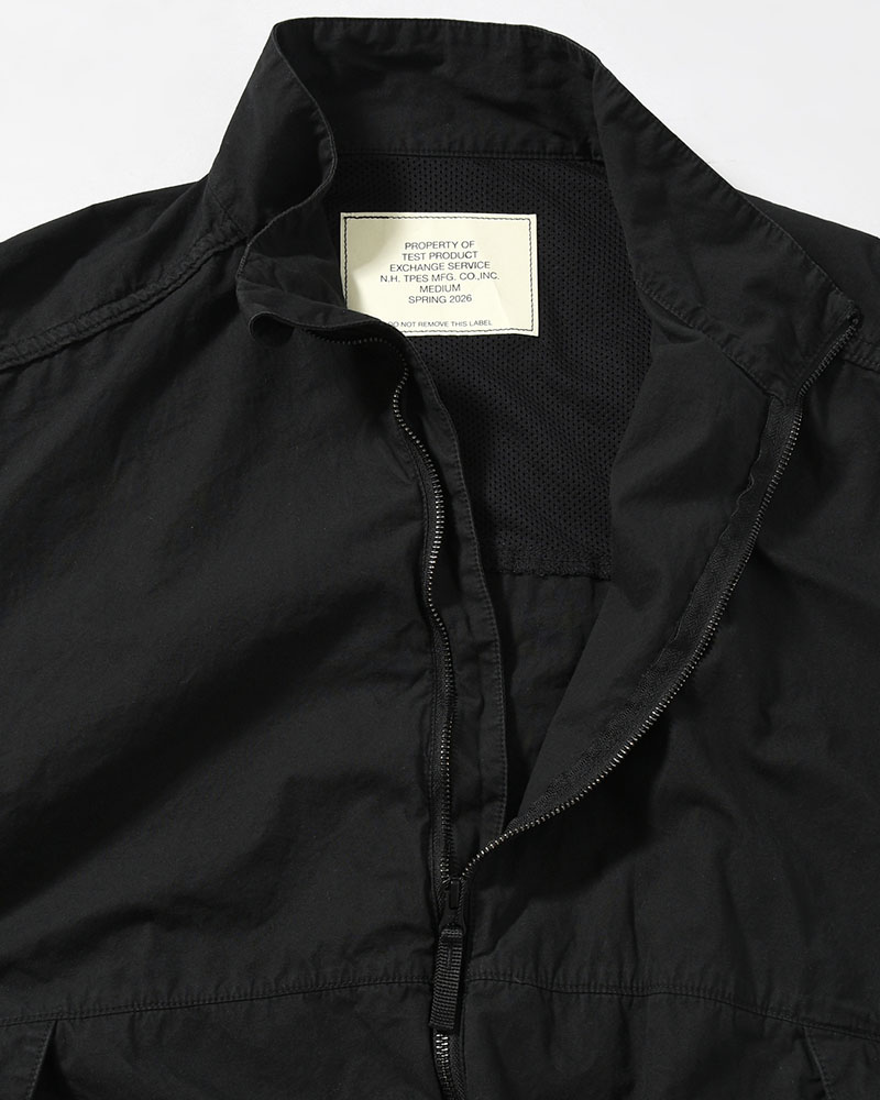 STAND COLLAR JACKET -BLACK-
