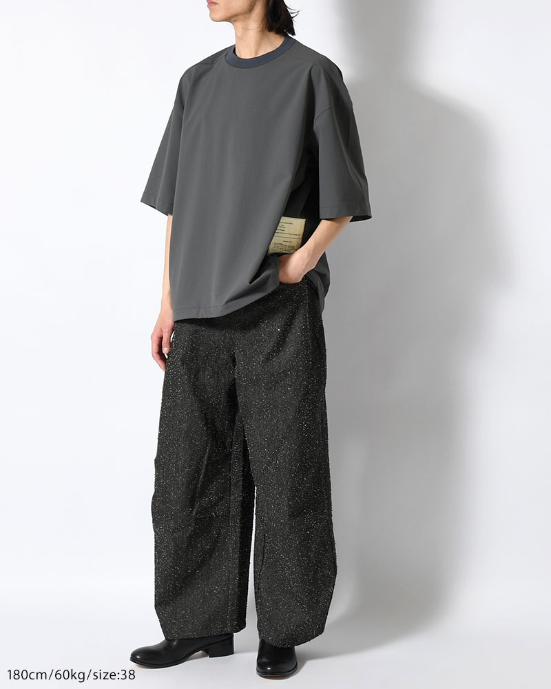 PANELED T-SHIRT -CHARCOAL-