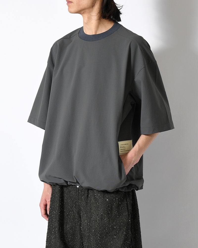 PANELED T-SHIRT -CHARCOAL-