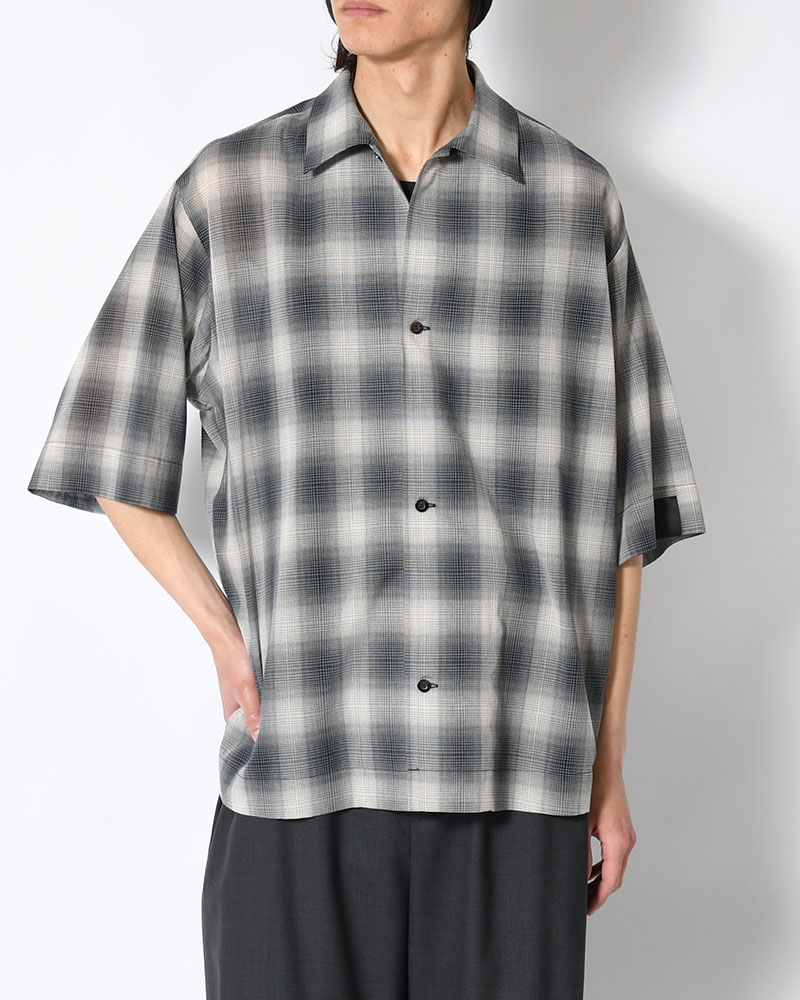HALF SLEEVE SHIRT -BLACK CHECK-