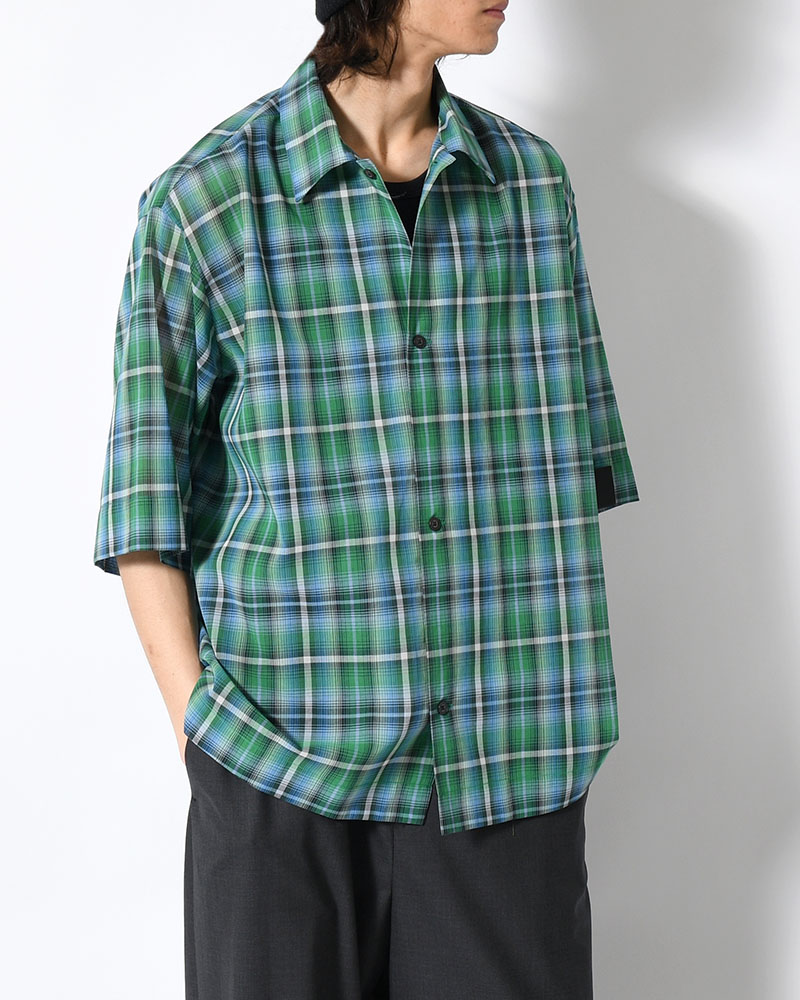 HALF SLEEVE SHIRT -GREEN CHECK-