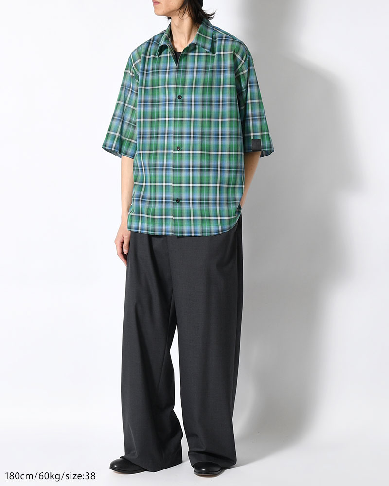 HALF SLEEVE SHIRT -GREEN CHECK-