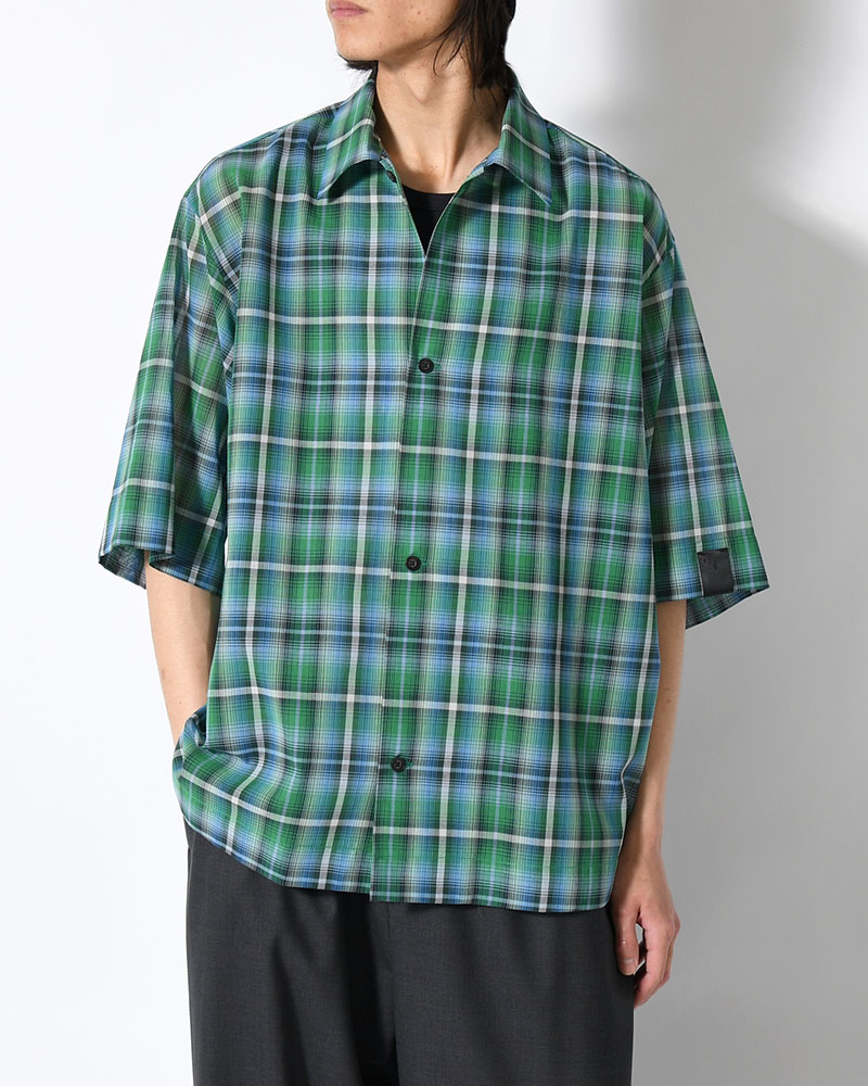 HALF SLEEVE SHIRT -GREEN CHECK-