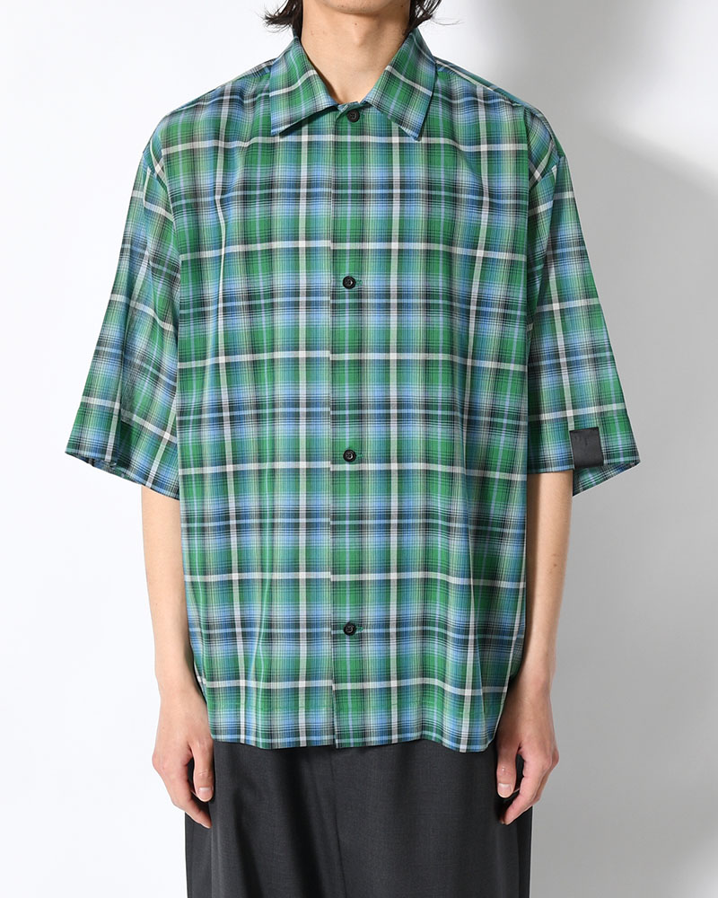 HALF SLEEVE SHIRT -GREEN CHECK-