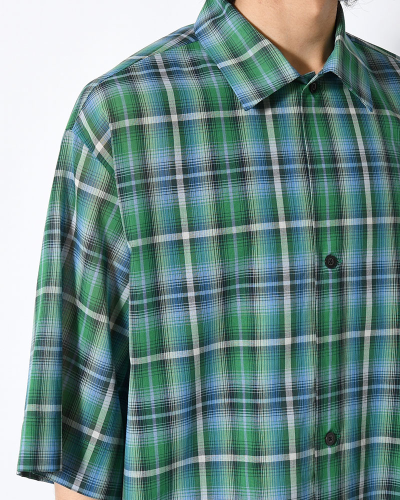 HALF SLEEVE SHIRT -GREEN CHECK-
