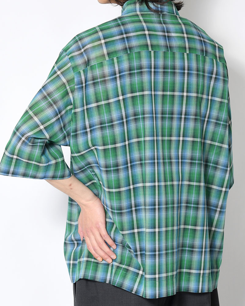 HALF SLEEVE SHIRT -GREEN CHECK-
