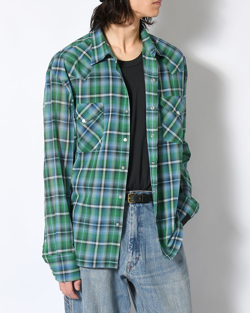 WESTERN SHIRT -GREEN CHECK-