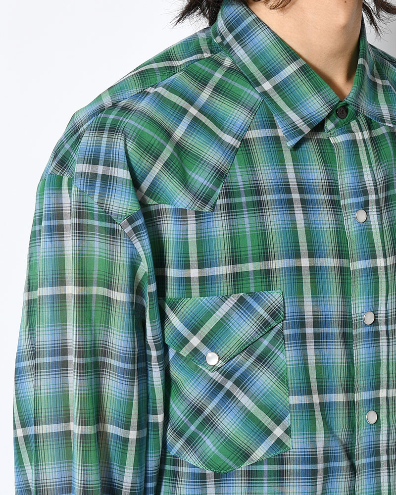WESTERN SHIRT -GREEN CHECK-