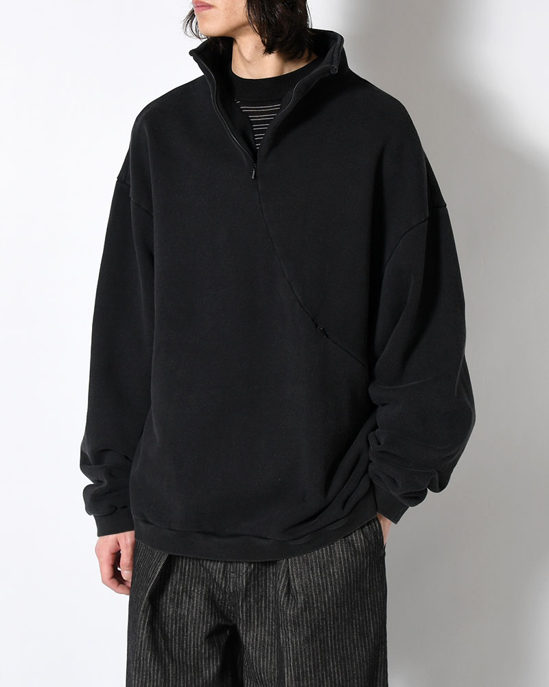RESEARCHED HZ PULLOVER / COTTON SWEAT -BLACK-