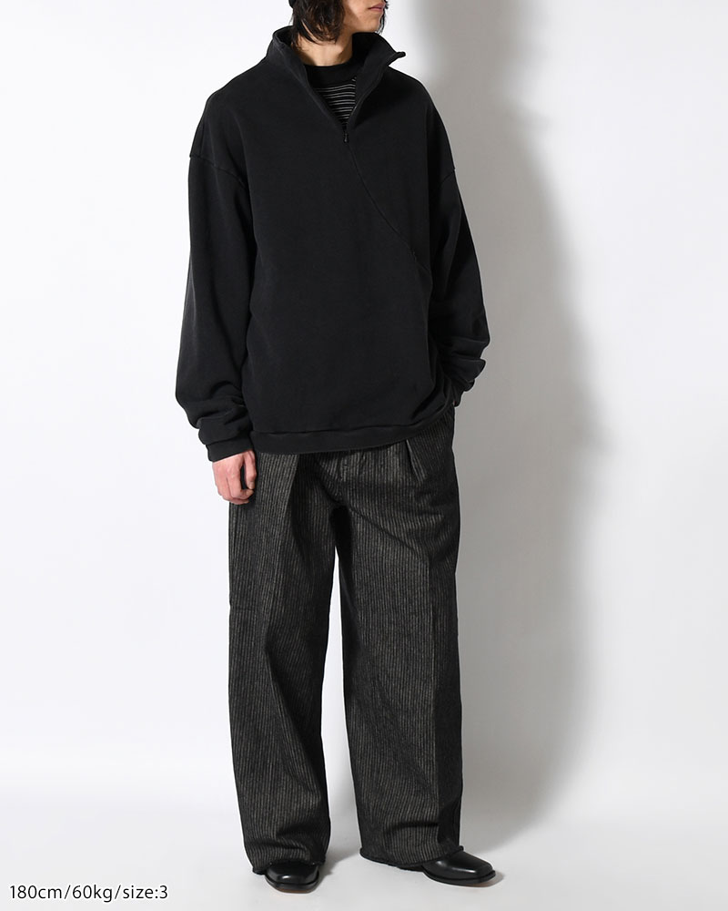 RESEARCHED HZ PULLOVER / COTTON SWEAT -BLACK-