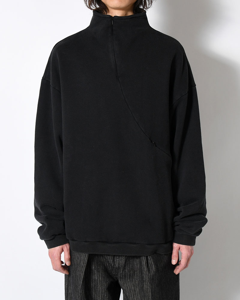 RESEARCHED HZ PULLOVER / COTTON SWEAT -BLACK-