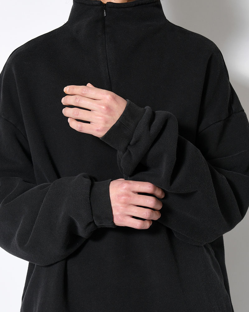 RESEARCHED HZ PULLOVER / COTTON SWEAT -BLACK-