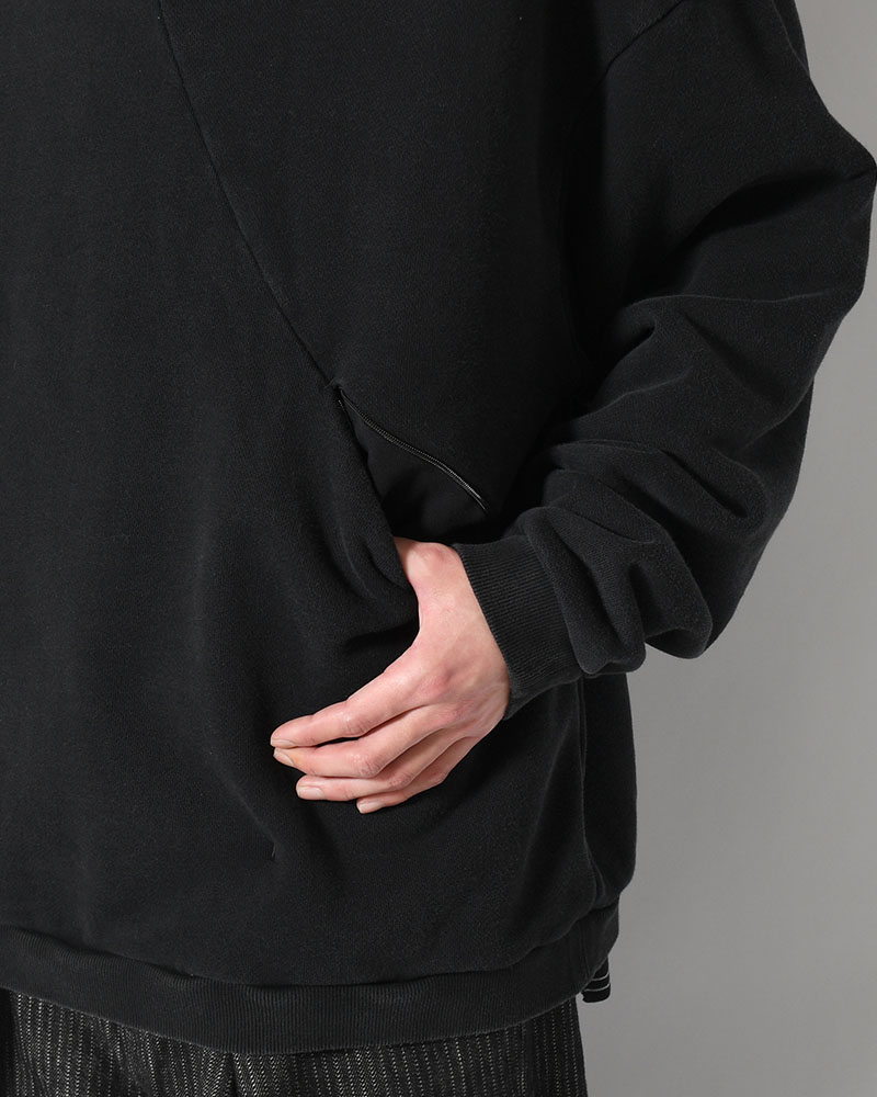RESEARCHED HZ PULLOVER / COTTON SWEAT -BLACK-
