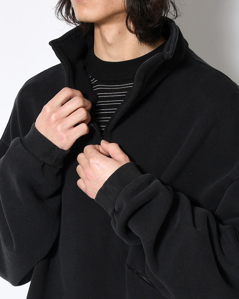 RESEARCHED HZ PULLOVER / COTTON SWEAT -BLACK-