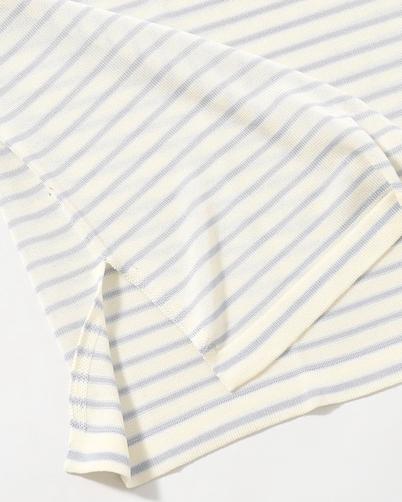 RESEARCHED SWEATER / RAYON MIX YARN BORDER -OFF-