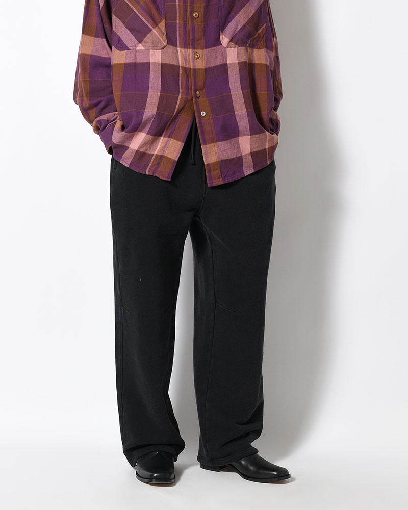 RESEARCHED EASY PANTS / COTTON SWEAT -BLACK-