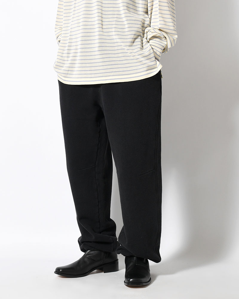 RESEARCHED EASY PANTS / COTTON SWEAT -BLACK-