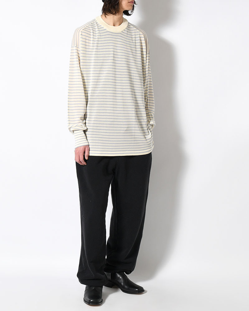 RESEARCHED EASY PANTS / COTTON SWEAT -BLACK-