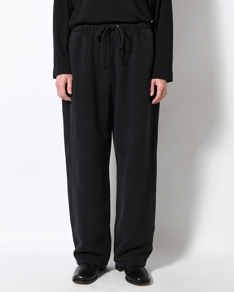 RESEARCHED EASY PANTS / COTTON SWEAT -BLACK-