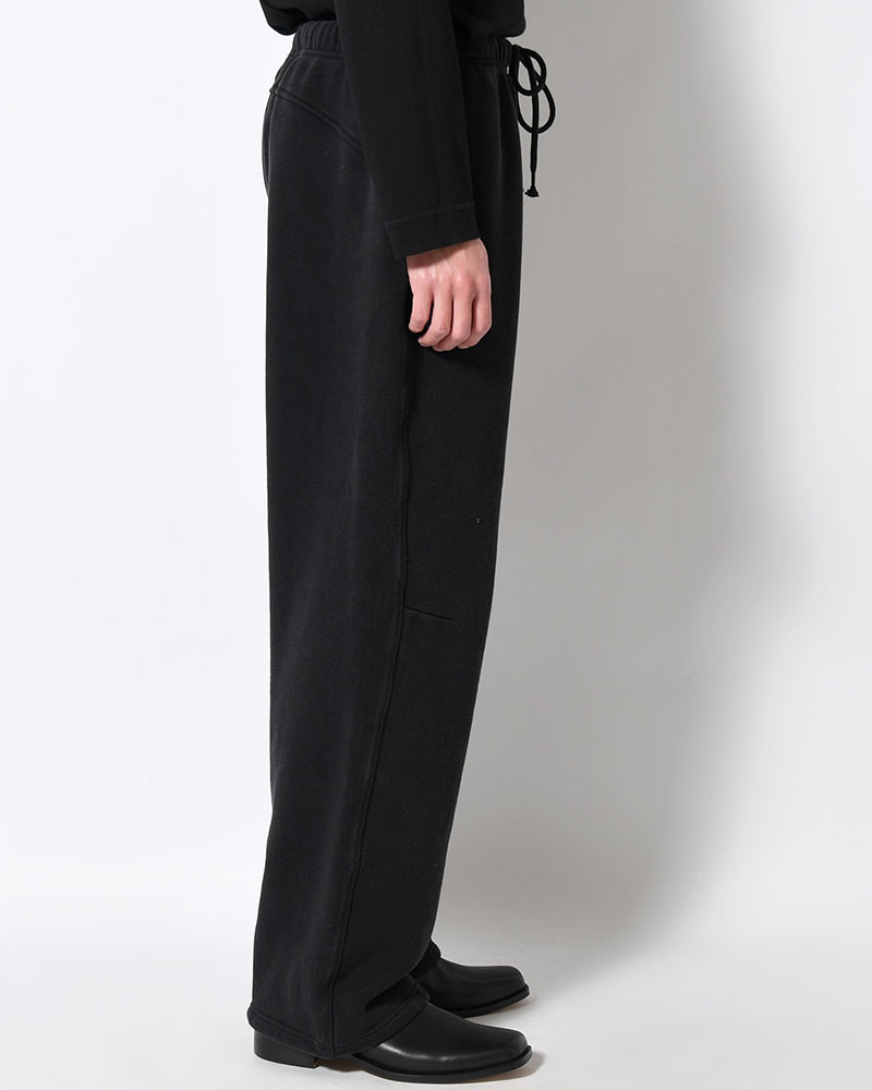RESEARCHED EASY PANTS / COTTON SWEAT -BLACK-