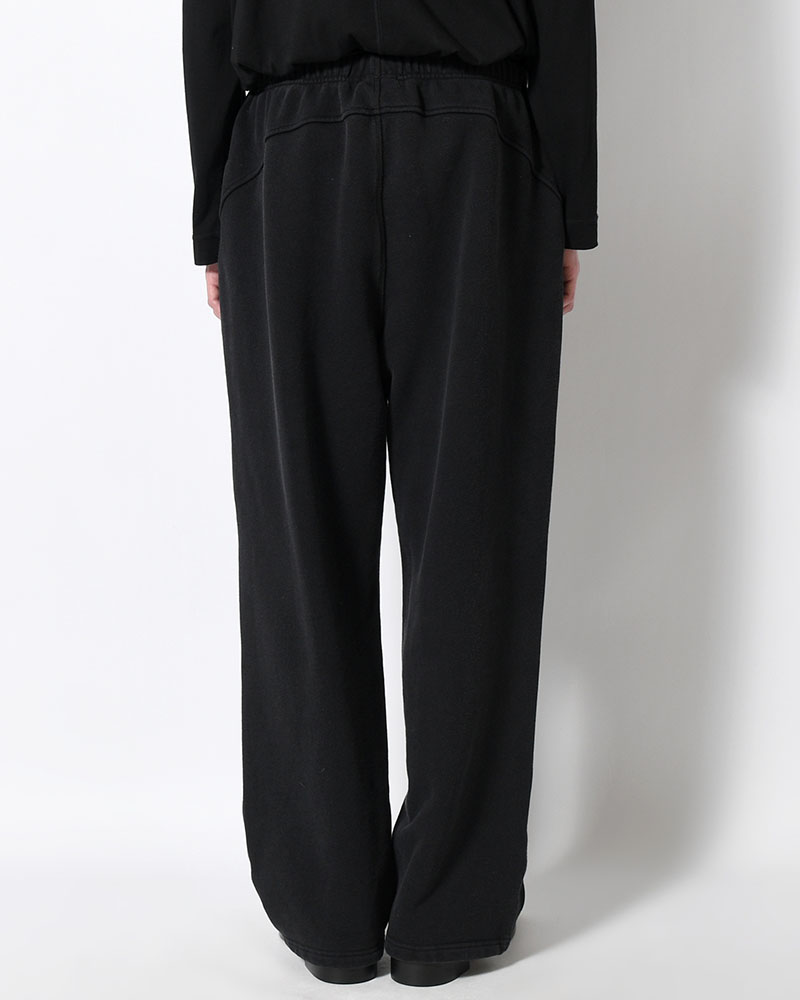 RESEARCHED EASY PANTS / COTTON SWEAT -BLACK-