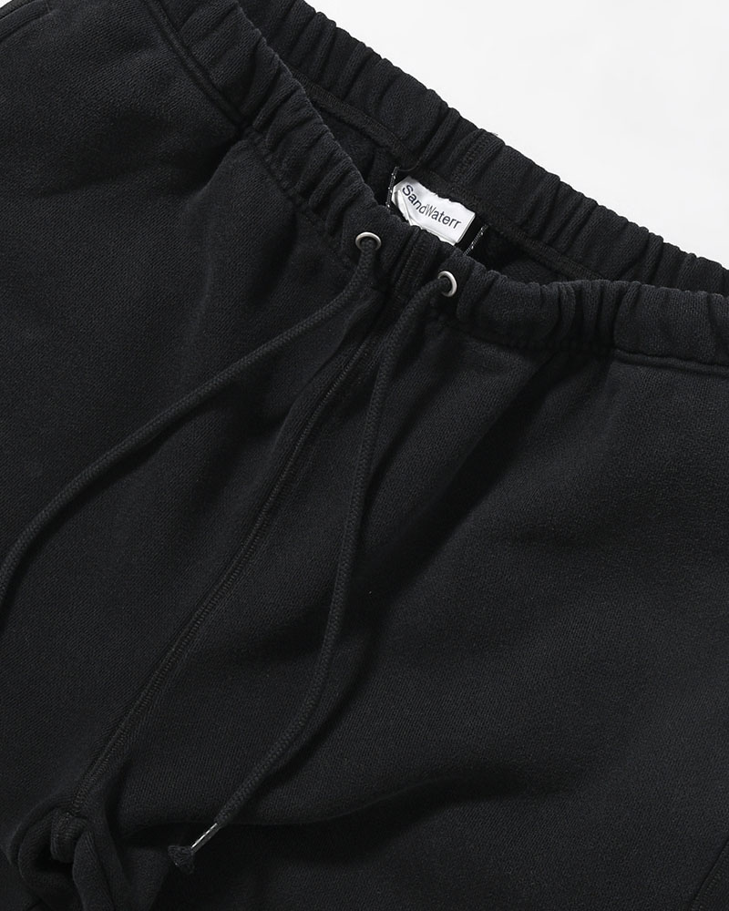 RESEARCHED EASY PANTS / COTTON SWEAT -BLACK-