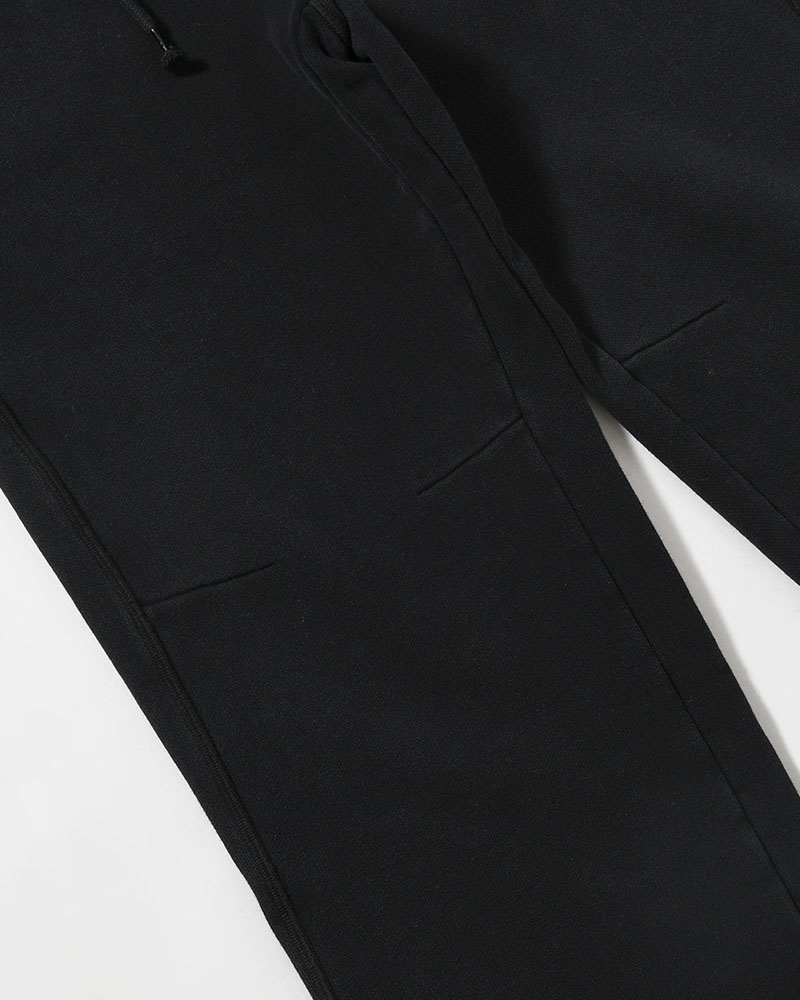 RESEARCHED EASY PANTS / COTTON SWEAT -BLACK-